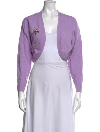 Pre-owned Le Lion Wool Open Front Sweater In Purple