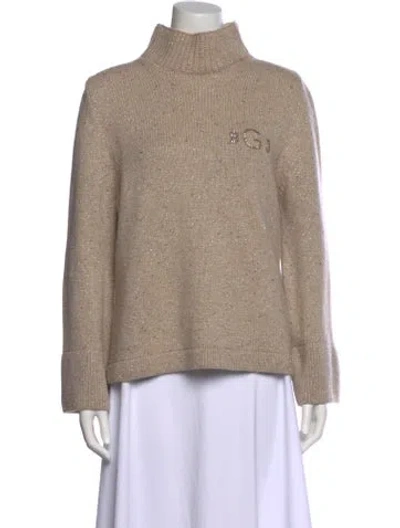 Pre-owned Le Lion Wool Turtleneck Sweater In Neutral