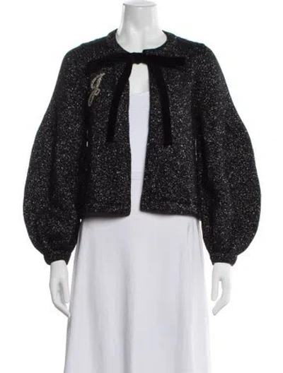 Pre-owned Le Lion Wool Tweed Pattern Sweater In Black