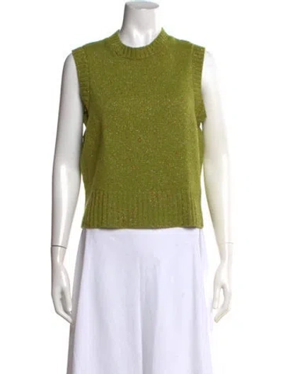 Pre-owned Le Lion Wool Tweed Pattern Sweater In Green