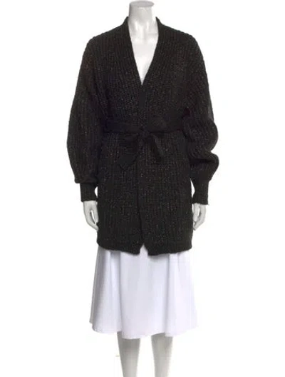 Pre-owned Le Lion Wool V-neck Sweater In Black