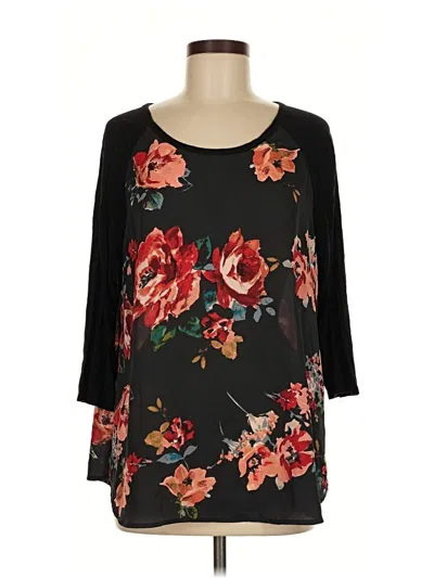 Pre-owned Le Lis 3/4 Sleeve Blouse In Black