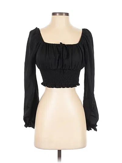 Pre-owned Le Lis 3/4 Sleeve Blouse In Black