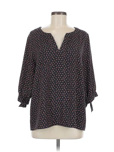 Pre-owned Le Lis 3/4 Sleeve Blouse In Blue