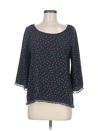 Pre-owned Le Lis 3/4 Sleeve Blouse In Blue