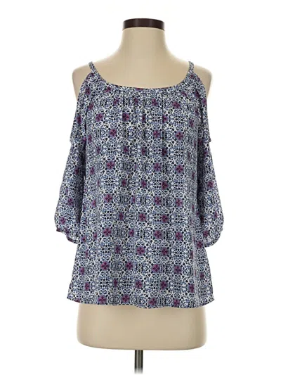 Pre-owned Le Lis 3/4 Sleeve Blouse In Blue