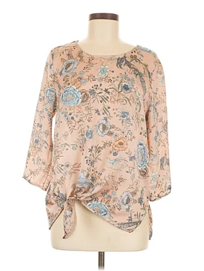 Pre-owned Le Lis 3/4 Sleeve Blouse In Brown