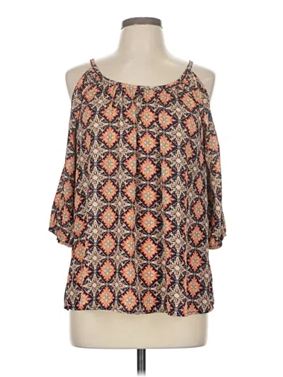 Pre-owned Le Lis 3/4 Sleeve Blouse In Orange