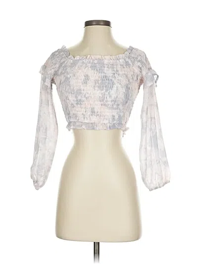 Pre-owned Le Lis 3/4 Sleeve Blouse In Silver