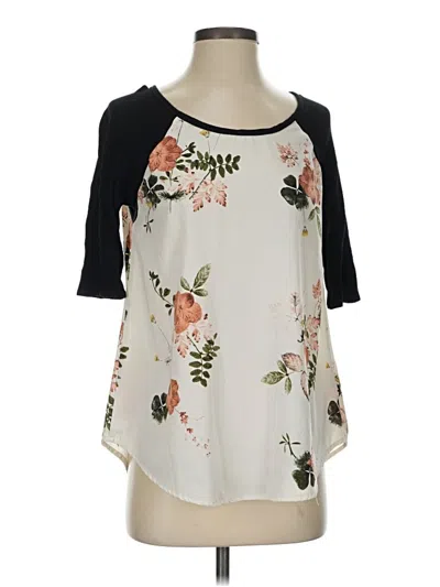 Pre-owned Le Lis 3/4 Sleeve Blouse In White