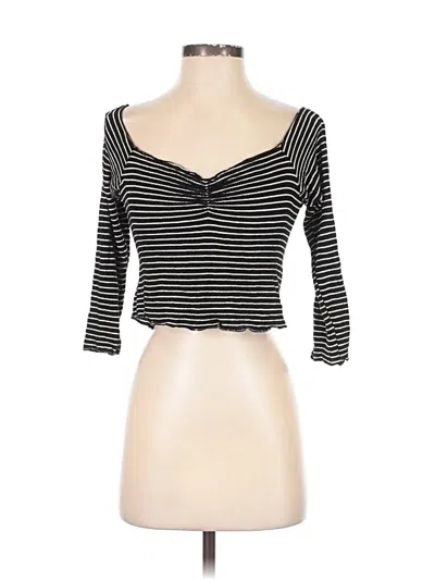 Pre-owned Le Lis 3/4 Sleeve Top Black Sweetheart Neckline Tops
