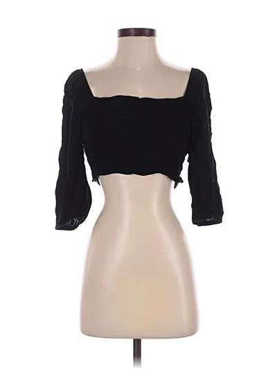 Pre-owned Le Lis 3/4 Sleeve Top Black Sweetheart Neckline Tops