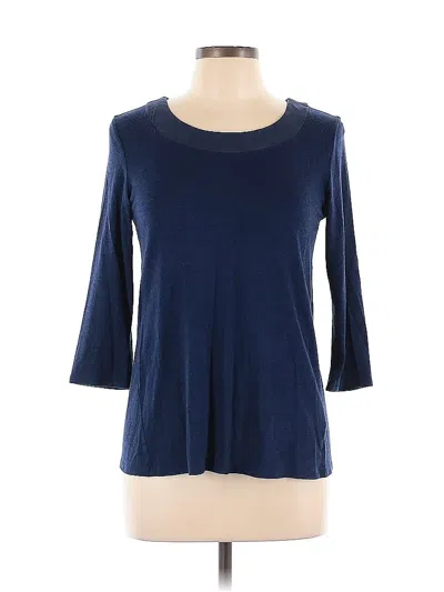 Pre-owned Le Lis 3/4 Sleeve Top Blue Boatneck Tops