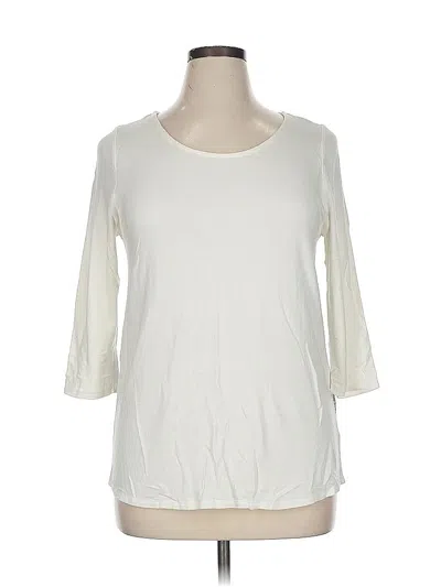 Pre-owned Le Lis 3/4 Sleeve Top Ivory Crew Neck Tops In White