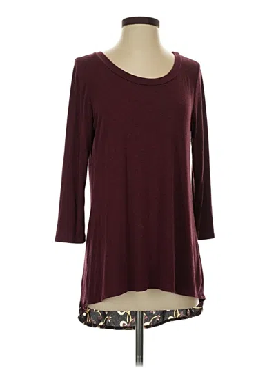 Pre-owned Le Lis 3/4 Sleeve T-shirt In Burgundy