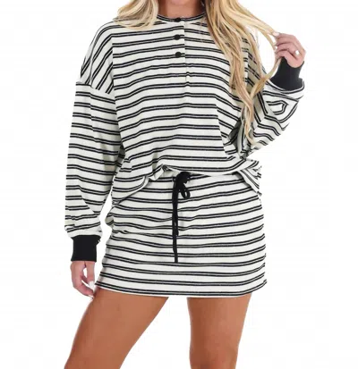 Le Lis After Hours Stripe Two Piece Set In Cream/black In Gray