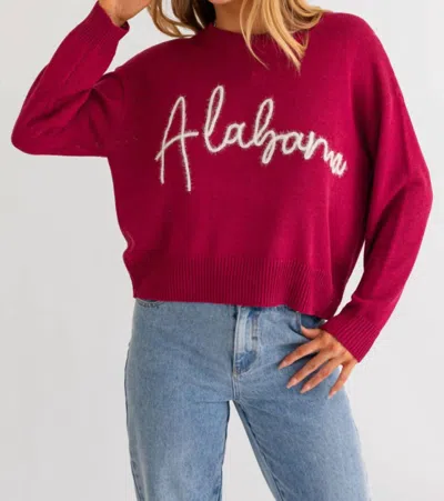 Le Lis Alabama Tinsel Sweater In Crimson In Pink