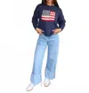 Le Lis American Flag Sweater In Blue/ Red/ White In Multi