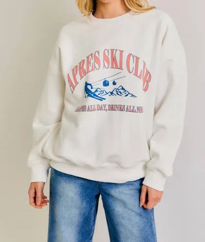 Le Lis Apres Ski Club Sweatshirt In White