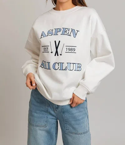 Le Lis Aspen Ski Club Fleece Sweatshirt In White