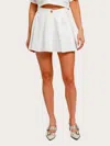 Le Lis Asymmetric Pleated Skirt In White In White