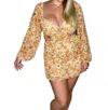 Shop Le Lis Autumn Nights Floral Dress In Orange