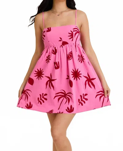 Le Lis Baby Doll Mini Dress In Pink In Multi