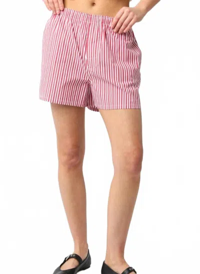 Le Lis Bailey Waistband Boxers In Red Striped In Pink
