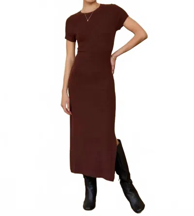 Le Lis Blakely Back Tie Sweater Midi Dress In Coco In Brown