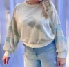 Le Lis Blue Surf Pullover In Ivory