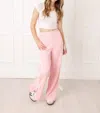 Le Lis Bow Detail Striped Track Pants In Pink-white In Multi
