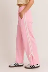 Le Lis Bow Detail Striped Track Pants In Pink-white In Pink