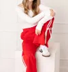 Le Lis Bow Detail Track Pants In Red-white In Multi