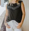Le Lis Broadway Girl Fringe Tank Top In Black