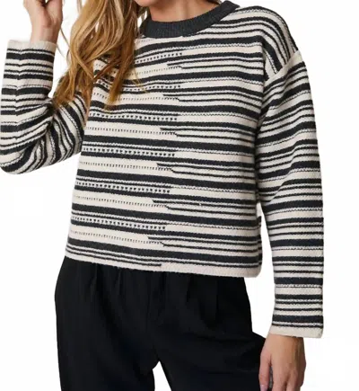Le Lis Broken Stripe Sweater In Cream Black