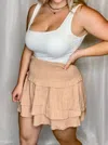 Le Lis Brunch Babe Ruffle Skirt In Peach