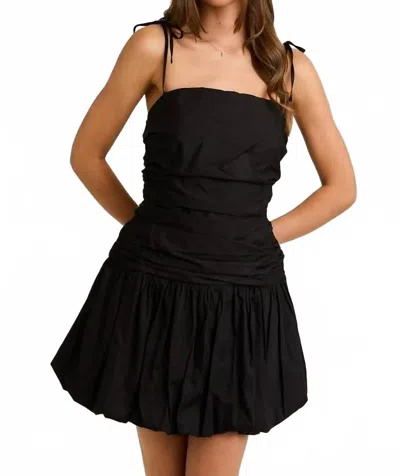 Le Lis Bubble Hem Mini Dress In Black In Multi