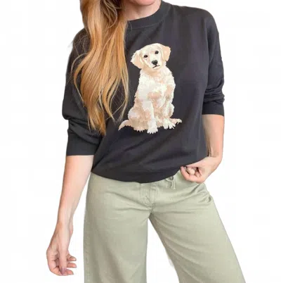 Le Lis Byrdie Crew Neck Oversized Sweater In Graphite In Pink