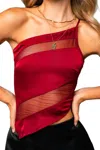 Le Lis Camila One Shoulder Top In Crimson In Pink