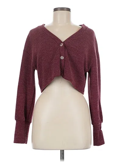 Pre-owned Le Lis Cardigan Sweater In Burgundy