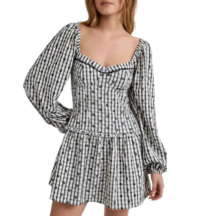 Le Lis Cecile Dress In Navy Plaid In Multi