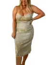 Le Lis Celestial Shimmer Midi Dress In Gold In Gold