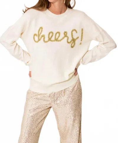 Le Lis Cheers Tinsel Sweater In Off White In Neutral