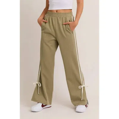 Le Lis Close To You Bow Track Pants In Sage