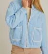 Le Lis Cloudline Quilted Jacket In Baby Blue/white In Multi