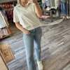 Le Lis Collared Terry Knit Top In Heather Grey