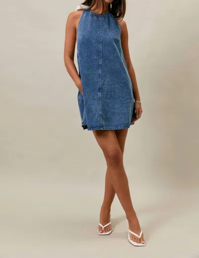 Le Lis Collins Mini Dress In Denim In Blue