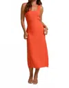 Le Lis Creamsicle Sleeveless Square Neck Midi Dress In Orange In Orange