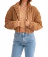 Le Lis Cropped Corduroy Puffer Jacket In Brown In Brown