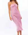 Le Lis Darling Glow Satin Midi Dress In Blush In Pink